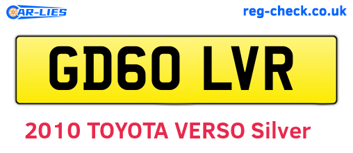 GD60LVR are the vehicle registration plates.
