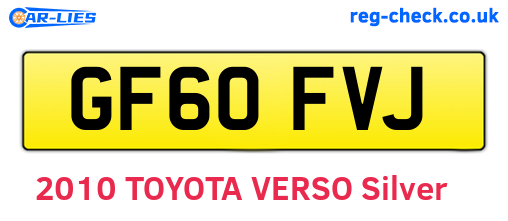 GF60FVJ are the vehicle registration plates.