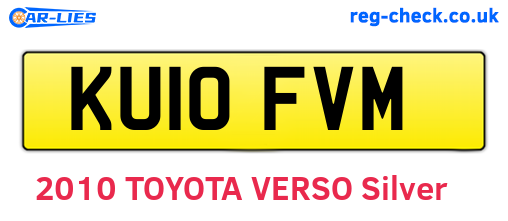 KU10FVM are the vehicle registration plates.
