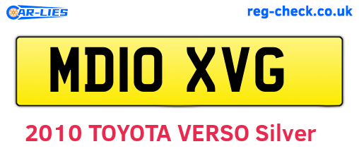 MD10XVG are the vehicle registration plates.