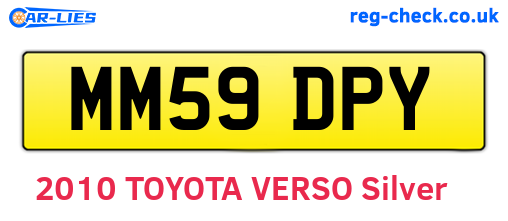MM59DPY are the vehicle registration plates.