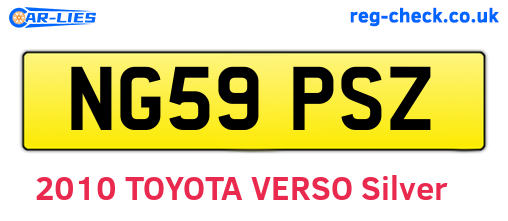 NG59PSZ are the vehicle registration plates.