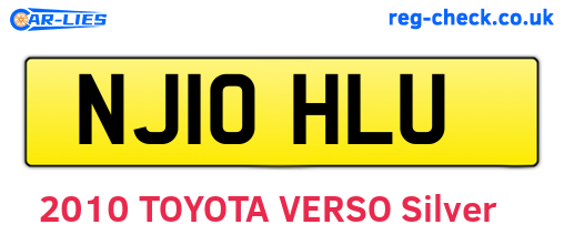 NJ10HLU are the vehicle registration plates.