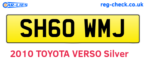 SH60WMJ are the vehicle registration plates.
