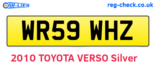WR59WHZ are the vehicle registration plates.