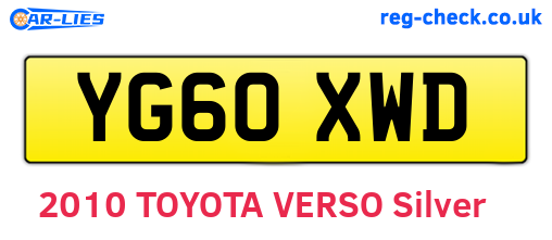 YG60XWD are the vehicle registration plates.