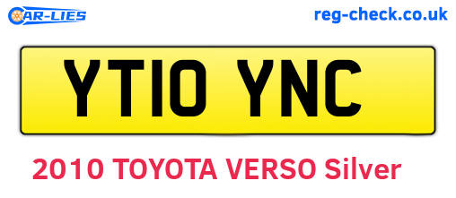 YT10YNC are the vehicle registration plates.