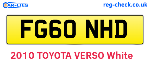 FG60NHD are the vehicle registration plates.
