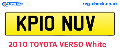 KP10NUV are the vehicle registration plates.