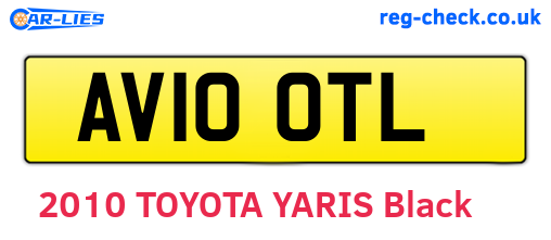 AV10OTL are the vehicle registration plates.