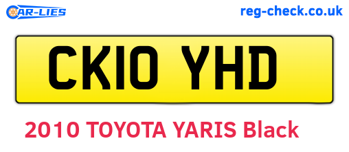 CK10YHD are the vehicle registration plates.