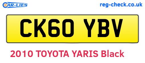 CK60YBV are the vehicle registration plates.