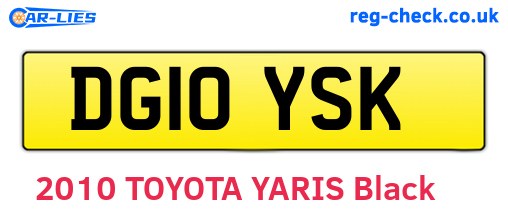 DG10YSK are the vehicle registration plates.