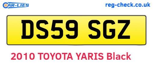 DS59SGZ are the vehicle registration plates.