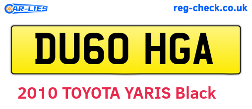 DU60HGA are the vehicle registration plates.