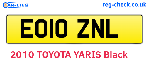 EO10ZNL are the vehicle registration plates.