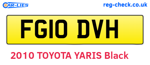 FG10DVH are the vehicle registration plates.