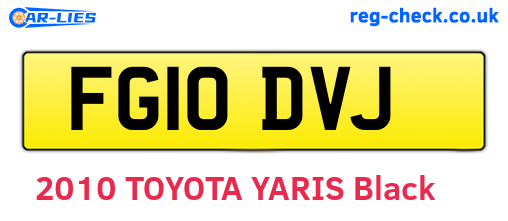 FG10DVJ are the vehicle registration plates.
