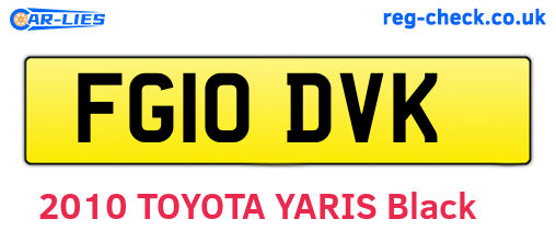 FG10DVK are the vehicle registration plates.