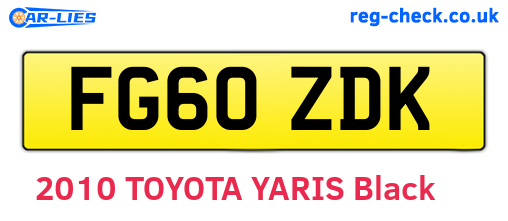 FG60ZDK are the vehicle registration plates.