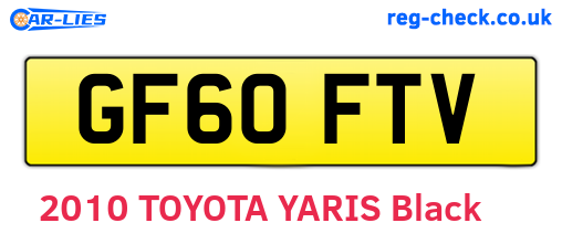 GF60FTV are the vehicle registration plates.