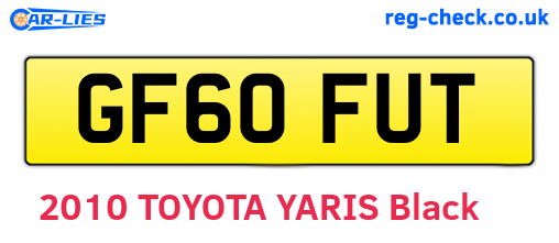GF60FUT are the vehicle registration plates.