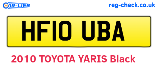 HF10UBA are the vehicle registration plates.