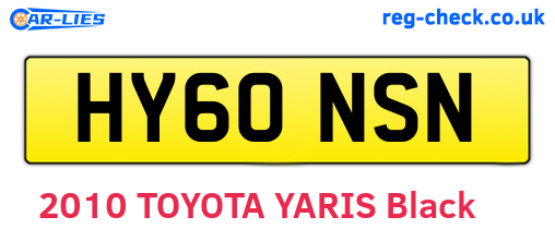HY60NSN are the vehicle registration plates.