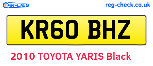 KR60BHZ are the vehicle registration plates.