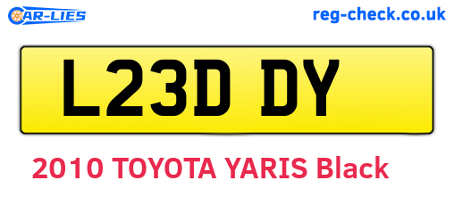 L23DDY are the vehicle registration plates.