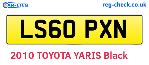 LS60PXN are the vehicle registration plates.