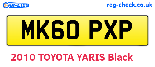 MK60PXP are the vehicle registration plates.