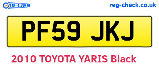 PF59JKJ are the vehicle registration plates.
