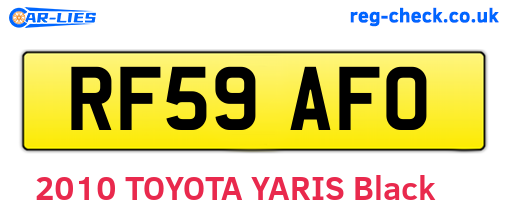 RF59AFO are the vehicle registration plates.