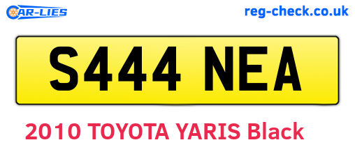 S444NEA are the vehicle registration plates.