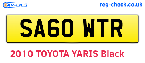 SA60WTR are the vehicle registration plates.