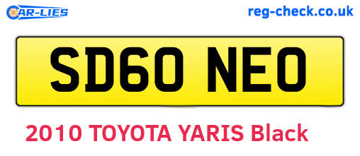 SD60NEO are the vehicle registration plates.
