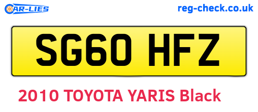 SG60HFZ are the vehicle registration plates.