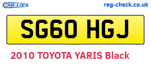 SG60HGJ are the vehicle registration plates.