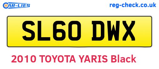 SL60DWX are the vehicle registration plates.