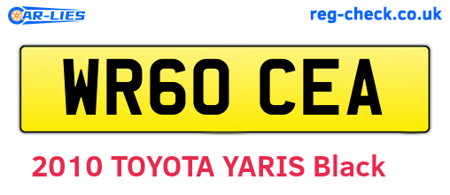 WR60CEA are the vehicle registration plates.