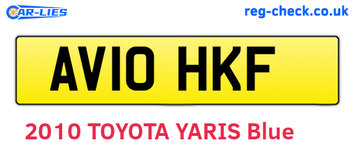 AV10HKF are the vehicle registration plates.