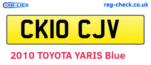 CK10CJV are the vehicle registration plates.
