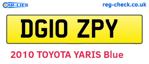 DG10ZPY are the vehicle registration plates.