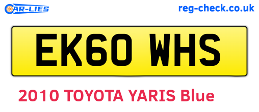 EK60WHS are the vehicle registration plates.