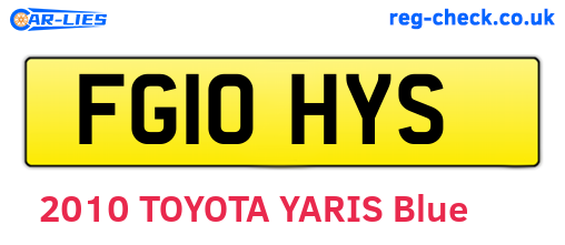 FG10HYS are the vehicle registration plates.