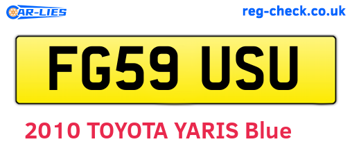 FG59USU are the vehicle registration plates.