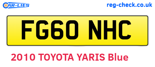 FG60NHC are the vehicle registration plates.