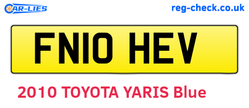 FN10HEV are the vehicle registration plates.