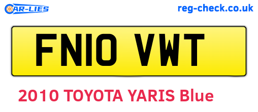 FN10VWT are the vehicle registration plates.